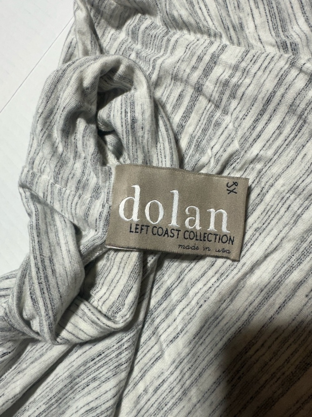 Dolan Left Coast Collection Heather Gray off white Long Sleeve Mock Neck Top XS - Picture 5 of 8